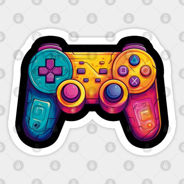 Retro Gamepad Controller vintage style 90's 80's Sticker by Velvet Love Design 